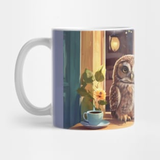 The Tale of the Baby Owl in the Coffee Shop Window Mug